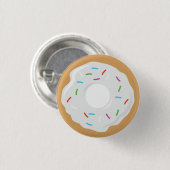Creme White Donut Pin Ronde Button 3,2 Cm (Voorkant /achterkant)