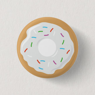 Creme White Donut Pin Ronde Button 3,2 Cm