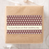 Crème White Ivory Polka Dot Pattern Etiket (Insitu)