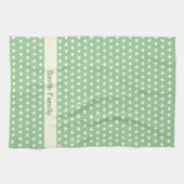 Crème White Ivory Polka Dot Pattern Theedoek (Horizontaal)