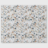 Crème White Modern Terrazzo Texture Pattern Cadeaupapier (Vlak)