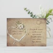 crème white Wedding Roos Briefkaart (Staand voorkant)