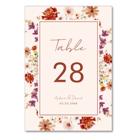 Crème Wildbloemen Bloemen Bloemen Botanische Boho  Kaart (Voorkant)