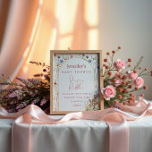 Crème Wildflower Bunny Rustieke Luier Raffle Poster