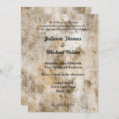 Crème Wit Abstracte bruiloft Kaart (Voorkant / Achterkant)