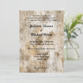 Crème Wit Abstracte bruiloft Kaart (Staand voorkant)