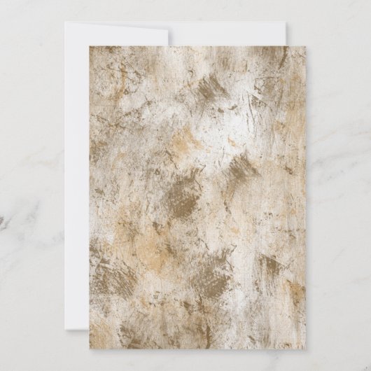 Crème Wit Abstracte bruiloft Kaart (Achterkant)