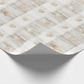 Crème Wit Beige Boho Harten Bruiloftsfeest  Cadeaupapier (Hoek)