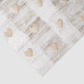 Crème Wit Beige Boho Harten Bruiloftsfeest  Tissuepapier (Detail)
