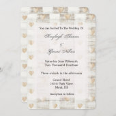 Crème Wit Beige Boho Harten Trouwen Kaart (Voorkant / Achterkant)