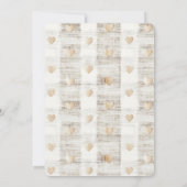 Crème Wit Beige Boho Harten Trouwen Kaart (Achterkant)