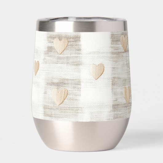 Crème Wit Beige Boho Hearts (Achterkant)