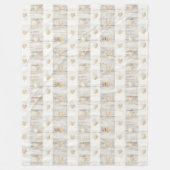 Crème Wit Beige Boho Hearts Fleece Deken (Voorkant)