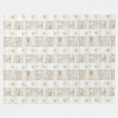 Crème Wit Beige Boho Hearts Fleece Deken (Voorkant (Horizontaal))