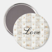 Crème Wit Beige Boho Hearts Magneet (Voorkant / Achterkant)