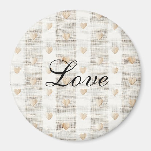 Crème Wit Beige Boho Hearts Magneet (Voorkant)