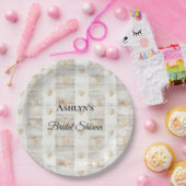 Crème Wit Beige Boho Hearts Vrijgezellenfeest Papieren Bordje (Feest)