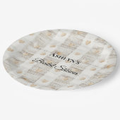 Crème Wit Beige Boho Hearts Vrijgezellenfeest Papieren Bordje (Gekanteld)