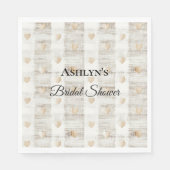 Crème Wit Beige Boho Hearts Vrijgezellenfeest Servet (Voorkant)