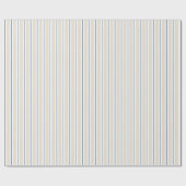 Crème Wit Blau Strepen Cadeaupapier (Vlak)