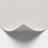 Crème Wit Blau Strepen Cadeaupapier (Hoek)