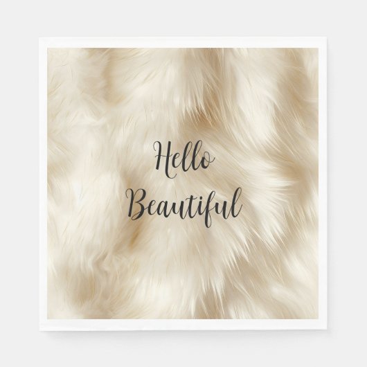 Crème Wit Dierenbont Servet (Voorkant)