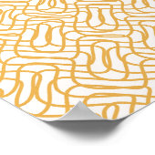Crème Wit en geel Abstract lijnpatroon Poster (Hoek)