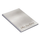 Crème Wit Faux Leer Notitieboek (Rechterzijde)