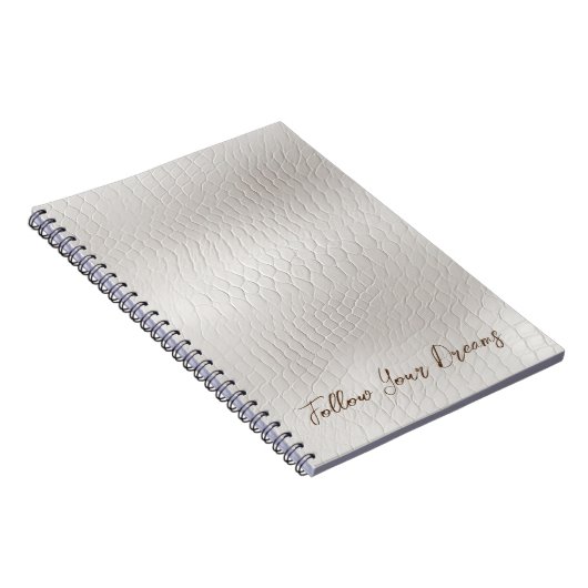 Crème Wit Faux Leer Notitieboek (Rechterzijde)