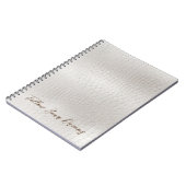 Crème Wit Faux Leer Notitieboek (Linkerzijde)