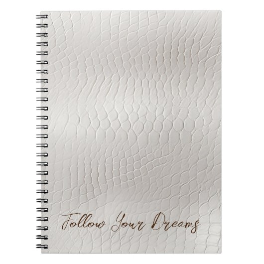 Crème Wit Faux Leer Notitieboek (Voorkant)