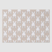 Crème Wit Gelukkig Pasen Bunnies Tissuepapier (Voorkant)