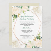 Crème Wit Goud Rozen Geometrische receptie Alleen  Kaart (Voorkant / Achterkant)