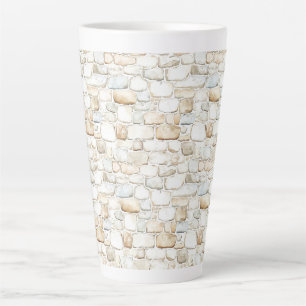 Crème Wit Grijs Neppe Stenen Latte Mok