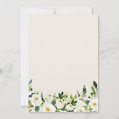 Crème Wit Groen Bloemen Huwelijk Save the Date Kaart (Achterkant)