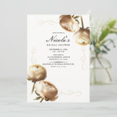 Crème & Wit Ranunculus Bloemen Vrijgezellenfeest Kaart (Staand voorkant)