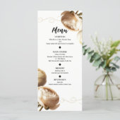 Crème & Wit Ranunculus Bloemenbruiloft Menu (Staand voorkant)