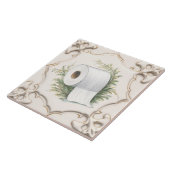 Crème Wit Toilet Papier Roll Grappige Badkamer Tegeltje (Zijkant)