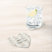 Crème Witte Beige Boho Harten Bruiloft Borrel Kartonnen Onderzetters (Insitu)