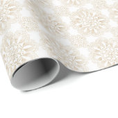 Crème Witte Bloem Cadeaupapier (Rol Hoek)