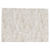 Crème Witte Bloemachtige Bruiloftsdouche Groot Cadeauzakje (Achterkant)