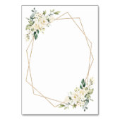 Crème Witte Bloemen, Boho, Doop Tafel Nummers Kaart (Achterkant)