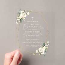 Crème Witte Bloemen, Boho, Eerste Heilige Communie