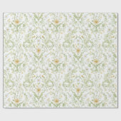 Crème Witte Bloemen Bruiloft Feest Cadeaupapier (Vlak)