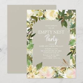 Crème Witte Bloemige Salie Groene Lege Nest Feest Kaart