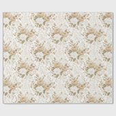 Crème Witte Boheemse Bloemige Bruiloftsdouche Cadeaupapier (Vlak)