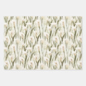 Crème Witte Calla Lelie Bloemige Bruiloftsdouche Inpakpapier Vel (Voorkant 3)