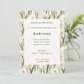 Crème Witte Calla Lily Bloemen Verjaardag Kaart (Staand voorkant)