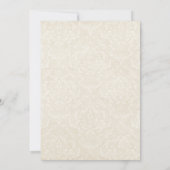 Crème & Witte Damast Huwelijksjubileum Uitnodiging (Achterkant)