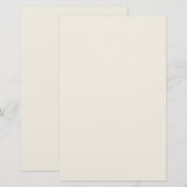 Crème Witte Effen Kleur Briefpapier (Voorkant / Achterkant)
